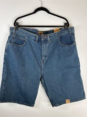 The Foundry Blue Jean Shorts Mens Size 46 Denim High Rise 10” Inseam Bermuda